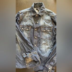 Carbon Denim Shirt Pearl Snaps